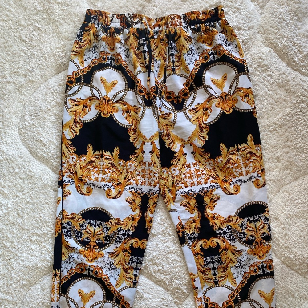 Topshop Gold/Black Drawstring Pants